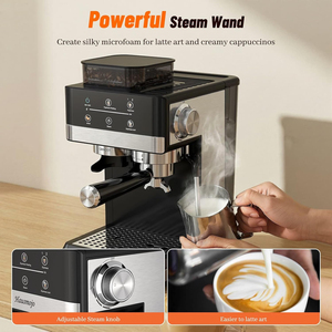<span class=keywords><strong>Cafetera</strong></span> Espresso de 20 Bares con Molinillo, <span class=keywords><strong>Cafetera</strong></span> para Latte y Cappuccino Frío y Caliente con Espumador de Leche - Product Image 4