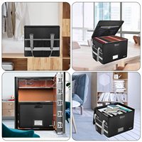 Boîte de rangement ignifuge noire avec serrure pour bureau à domicile, sac ignifuge portable pour suspendre les lettres/dossiers légaux