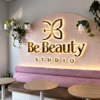 Lettres en acier inoxydable personnalisées avec éclairage halo, enseigne commerciale pour logo d'entreprise, salon de beauté, réception, signalétique murale, fabricant