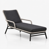 Chaise longue de luxe pour l'extérieur, chaise longue de patio, mobilier de piscine, lit de repos réglable pour villa, resort, hôtel