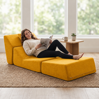 Sofá Cama en Forma de L de Tela Moderna, Silla Convertible Plegable y Suave para Hotel, Apartamento, Dormitorio, Sala de Estar