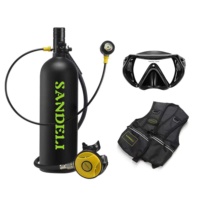 TUDIVING ODM HPA 2L 25-30Mins Snorkeling sous-marin, embout buccal en silicone de qualité alimentaire pour la plongée, équipement de plongée en aluminium