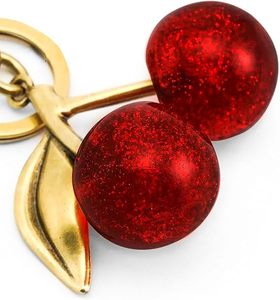 Thiết kế mới cao cấp Kim Loại Keychain tinh tế pha lê Cherry Túi Mặt dây chuyền dễ thương cherry quyến rũ Túi xách phụ kiện thời trang phong cách - Product Image 3