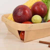 Houten ecologische, voedselveilige cake- en brooddoos, houten fruitmand