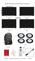 Película Inteligente Autoadhesiva Conmutable por Control Remoto Eléctrico PDLC para Ventanas de Vidrio PET, Tinte Negro para Automóviles X4