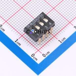 1825002-5 DIP Switch Through hole Component (THT) Switch Single Pole Single Throw 4 2.54mm 25mA - Product Image 1