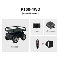 Système d'alimentation 24V, chariot intelligent UWB antidérapant pour pente, robot de suivi multi-véhicules en tandem pour usage industriel