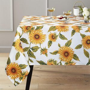 Block Französisch Druck muster Tischdecke Leinen Palme rechteckige Kiefer benutzer definierte Druck blau Blumen Baumwolle Leinen Tischdecke mit Design - Product Image 5