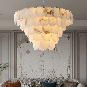 Nouveau <span class=keywords><strong>lustre</strong></span> en marbre espagnol naturel de luxe pour salon Restaurant Simple cuivre haut de gamme HFBH <span class=keywords><strong>lustre</strong></span> éclairage - Product Image 2