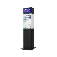Y2Power UVC Premium Pro, casier intelligent sécurisé à écran tactile 8 compartiments avec écran publicitaire, station de désinfection et de charge pour téléphone