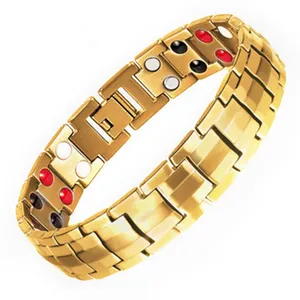 Wholesale Men's Magnets Stainless Steel Bracelet in Black Negative <strong>Ion</strong> Health Care <strong>Bangle</strong> - Product Image 3