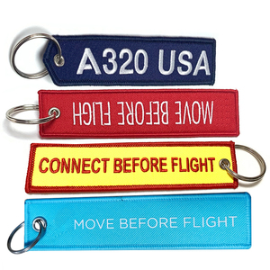 Llavero Personalizado con Etiqueta de Vuelo, Etiquetas para Equipaje de Tripulación de Cabina, <span class=keywords><strong>AIRBUS</strong></span> A320, Llavero con Bordado en Tela - Product Image 2