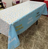 Nappe jetable imperméable et résistante à l'huile décoration d'anniversaire nappe PET de fête pour anniversaire