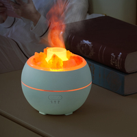 Humidificateurs d'arôme de roches de sel naturel coloré LED USB Portable flamme de feu diffuseur d'huiles essentielles d'aromathérapie pour le bureau à domicile