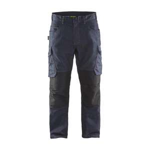 BLAKLADER - 149711418999D112 Pantalones de servicio Denim stretch Azul marino/Negro-PANTALÓN DE TRABAJO EAN 7330509554883 - Product Image 1