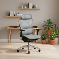 Nouvelle conception de chaise de bureau ergonomique de direction, pivotante, à dossier haut, en tissu maillé confortable, de style moderne, blanche, de qualité supérieure.