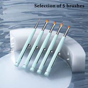 Ensemble de brosses à <span class=keywords><strong>ongles</strong></span> rétractables personnalisées vert menthe, portables et adaptées aux voyages, pour manucure, vente en gros directe d'usine, marque privée - Product Image 1