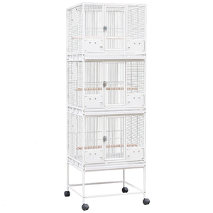 Toptan istiflenebilir tasarım çıkarılabilir tel bölücü geniş alan yetiştiriciliği 3 katmanlar kuş kafesi - Product Image 2