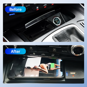 Audi Q5 SQ5 A4 B8 B9 A4 Allroad A5 <span class=keywords><strong>S5</strong></span> Accesorios 15W Cargador inalámbrico para coche Cargador de teléfono rápido Soporte de carga Encendedor de cigarrillos - Product Image 3