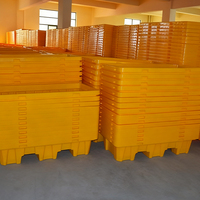 Palette de récupération de déversements en plastique robuste à 4 fûts, à entrée bidirectionnelle, personnalisée en usine pour usage industriel