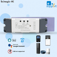 Ewelink – interrupteur universel pour domotique, contrôleur de porte de garage intelligent WiFi, 2 canaux, 85-250V, RF 433MHz, sans USB