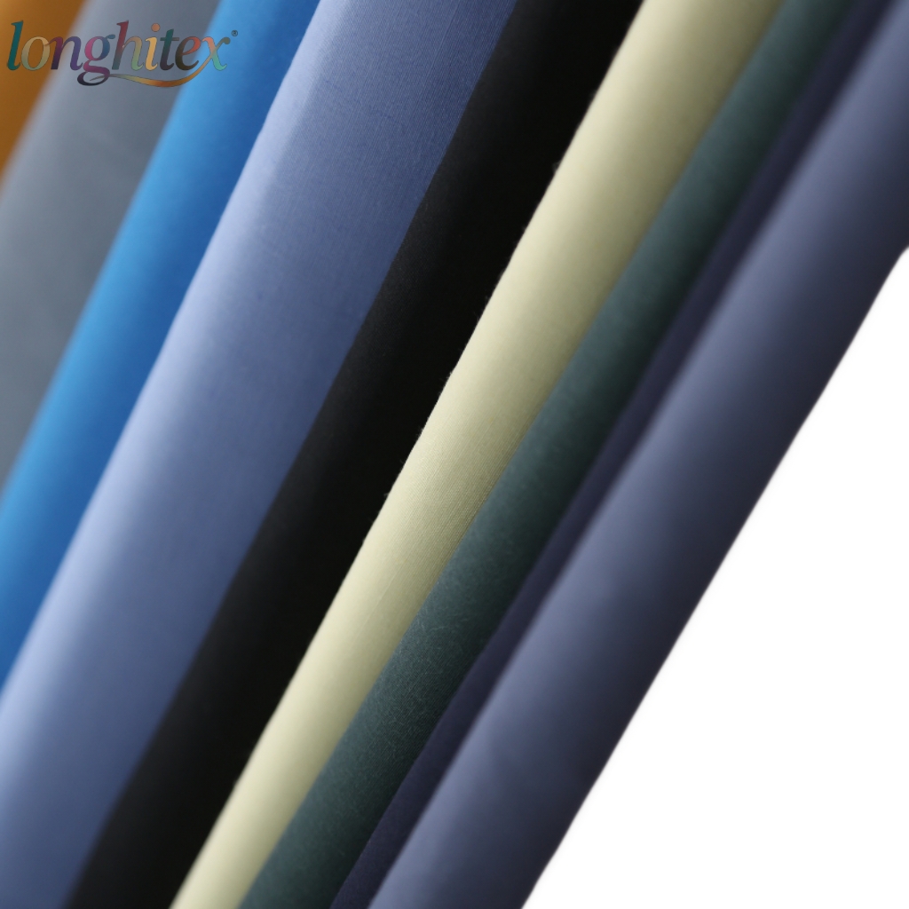 Фабрика Longhitex, высокое качество, 80% полиэстер, 20%, хлопчатобумажная тканая ткань, эластичная Поплиновая ткань, окрашенная ткань для мальчиков, аксессуары для подкладки