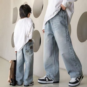 Nouveau <span class=keywords><strong>jean</strong></span> ample à jambe large et <span class=keywords><strong>taille</strong></span> mi-haute en coton imprimé abstrait pour garçons, idéal pour le printemps et l'automne – Vêtements pour enfants (OEM/ODM) - Product Image 2