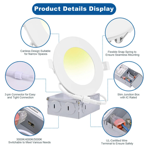 Cao cấp chất lượng Nhôm Cơ thể 3 4 6 inch nồi ánh sáng lõm xuống ánh sáng 6W 9W 12W mỏng Bảng điều chỉnh đèn <span class=keywords><strong>LED</strong></span> potlights với ETL ES - Product Image 4