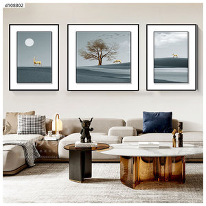 Tríptico de paisaje de estilo moderno 40 * 60, arte de pared impreso con UV, pintura al óleo sobre lienzo con textura, <span class=keywords><strong>cuadro</strong></span> decorativo - Product Image 3