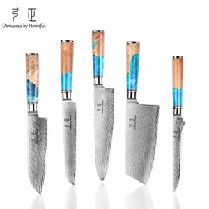 Ensemble de couteaux de cuisine Homeful 5 pièces, collection Tsunami, acier <span class=keywords><strong>japonais</strong></span> VG10 à 67 couches, manche ambidextre, <span class=keywords><strong>couteau</strong></span> de 3,5 à 8 pouces - Product Image 1