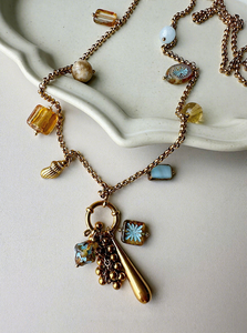 Collier <span class=keywords><strong>de</strong></span> pull Hisera haut <span class=keywords><strong>de</strong></span> gamme, design bohème, chaîne en bambou, avec motif diamant multicouche et longue conception - Product Image 2