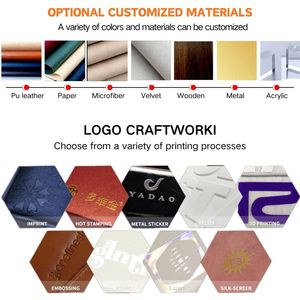 Caixa de Relógio Luxuosa YADAO em Couro PU Preto com Forro de Veludo, Embalagem Personalizada com Logo, Organizador de Joias - Product Image 4