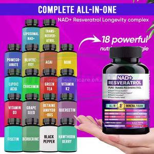 ASAP Private Label 18 en 1 NAD Resvératrol Berbérine Fisétine Quercétine Tout-en-un Capsules de Fusion Minérale - Product Image 6