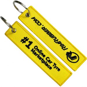 Double-Sided <b>Key</b> Chain Sublimation Fabric Canvas Flight <b>Custom</b> Logo Tag Embroidery Keychain - Product Image 3