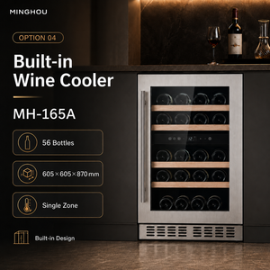 Armoire à vin de luxe sur mesure avec réfrigérateur à vin intégré et étagères en bois pour projet de cave à vin - Product Image 4