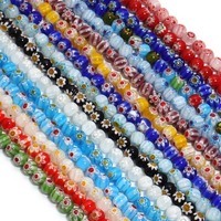 Perles en verre Millefiori colorées à motifs floraux ronds de 6 mm, 8 mm, 10 mm pour la fabrication de bijoux DIY – Vente en gros