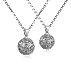 Basket-ball titane acier couple collier mode sport hommes et femmes pendentif collier