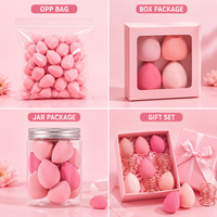 Éponge de maquillage en forme d'œuf, sans latex, multicolores, avec logo personnalisé, pour un maquillage parfait, ensemble d'éponges de beauté pour les doigts