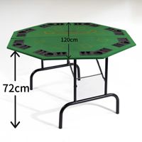 Table de poker Texas Hold'em pliable à 8 côtés, fournie par l'usine, avec rail rembourré, porte-gobelets, style américain classique, en bois, pour la maison