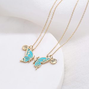 Cute Butterfly <strong>Necklaces</strong> <strong>for</strong> 2, Enamel Butterfly Friendship <strong>Necklace</strong> <strong>for</strong> Teen Girls Women <strong>Best</strong> <strong>Friend</strong> Birthday Gift - Product Image 2