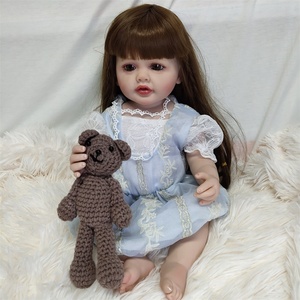 Búp Bê Sống Động Có Trọng Lượng Bằng Nhựa Vinyl Sơn 3D Thủ Công Giống Như Thật 22Inch Kèm Áo Liền Quần Để Làm Quà Tặng - Product Image 6