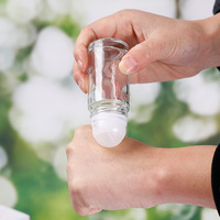Flacon de déodorant roll-on de 50 ml avec bille roulante en plastique, flacons en verre transparent vides pour huile essentielle, parfum