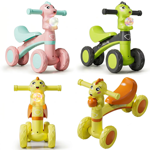 Vélo d'équilibre pour enfants sans pédales en gros avec 4 roues en plastique, petite taille, jouet électrique à roulettes pour garçons et filles - Product Image 3
