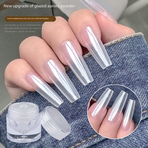 ผงเล็บมุก 3 มิติ สีแสงจันทร์ แสงออโรร่า สีขาวพอร์ซเลน แบบตาแมว สะท้อนแสง สำหรับทำเล็บเจล DIY - Product Image 1