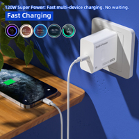 Adaptateur de charge rapide OEM à un seul port C PD25W QC3.0 120W, entrée universelle 5V/3A 100-240V, adaptateur d'alimentation pour téléphone portable, vente en gros