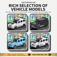 Ensemble de jouets de piste de course pour enfants avec voitures SUV transformables, version sans lumière ni son, mini-lanceurs de voitures à friction