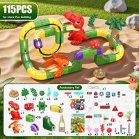 Juego de Tren Magnético de Dinosaurios EPT, Tren Eléctrico de Juguete con Pista de Bucle Vertical 3D, Bloques de Construcción para Niños de 3 a 5 Años