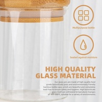 Bocaux de conservation alimentaire en verre borosilicate de haute qualité, plusieurs tailles, avec couvercle hermétique en bambou, récipients transparents pour céréales et aliments secs