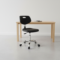 Chaise de travail pivotante Crane Yang en cuir PU antistatique et sans poussière, base en acier, dossier réglable en hauteur, simplicité moderne, bureau