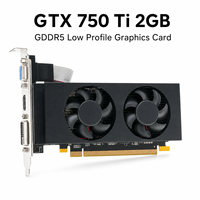 Carte graphique GTX 750 Ti 2 Go GDDR5 128 bits, profil bas, double ventilateur, GPU gaming pour PC de bureau, pièces d'ordinateur GTX750Ti